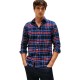 TOMMY HILFIGER</br>Tommy Hilfiger Hero Flannel Tartan Check Regular Fit Shirt MW0MW40473-0MS Ανδρικό Πουκάμισο Μπλε/Μπορντώ Καρό