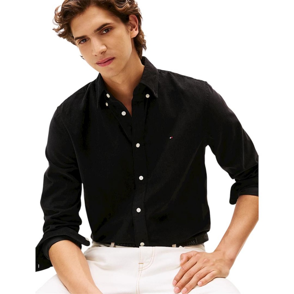 TOMMY HILFIGER</br>Tommy Hilfiger Solid Corduroy Regular Fit Shirt MW0MW40486-BDS Ανδρικό Πουκάμισο Κοτλέ Μαύρο TOMMY HILFIGER</br>Tommy Hilfiger Solid Corduroy Regular Fit Shirt MW0MW40486-BDS Ανδρικό Πουκάμισο Κοτλέ Μαύρο