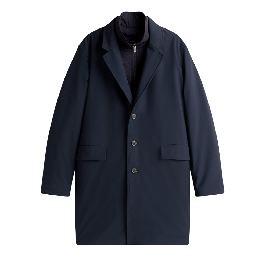 TOMMY HILFIGER</br>Tommy Hilfiger Padded Water Repellent/Wind Proof Performance Coat MW0MW40766-DW5 Ανδρικό Παλτό Αδιάβροχο Με Επένδυση Μπλε
