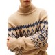 TOMMY HILFIGER</br>Tommy Hilfiger Placed Fairisle Lambswool Blend Roll Neck MW0MW40843-ADN Ανδρικό Πουλόβερ Ζιβάγκο Κάμελ TOMMY HILFIGER</br>Tommy Hilfiger Placed Fairisle Lambswool Blend Roll Neck MW0MW40843-ADN Ανδρικό Πουλόβερ Ζιβάγκο Κάμελ