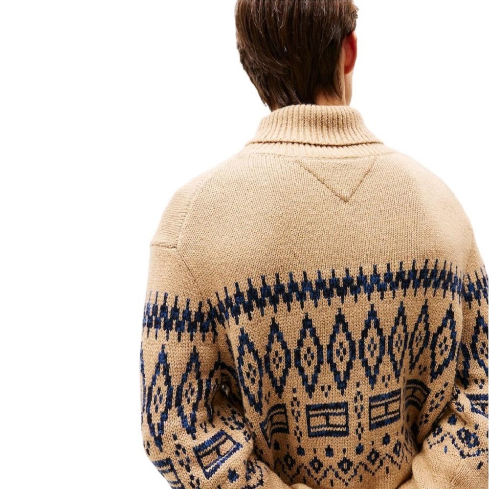 TOMMY HILFIGER</br>Tommy Hilfiger Placed Fairisle Lambswool Blend Roll Neck MW0MW40843-ADN Ανδρικό Πουλόβερ Ζιβάγκο Κάμελ TOMMY HILFIGER</br>Tommy Hilfiger Placed Fairisle Lambswool Blend Roll Neck MW0MW40843-ADN Ανδρικό Πουλόβερ Ζιβάγκο Κάμελ