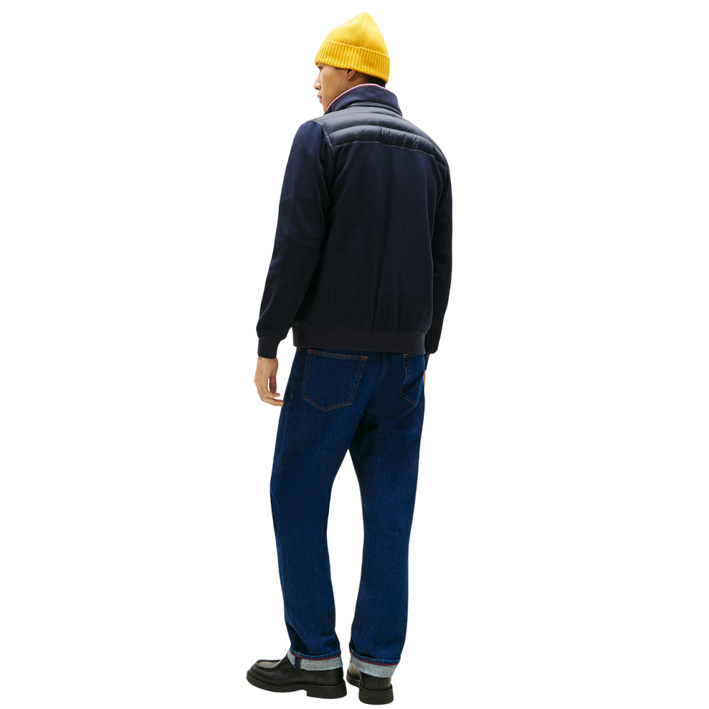 TOMMY HILFIGER</br>Tommy Hilfiger Mix Media Essential RWB Stand Collar Quilted Zip Through Sweatshirt MW0MW41329-DW5 Ανδρικό Μπουφάν Μπλε