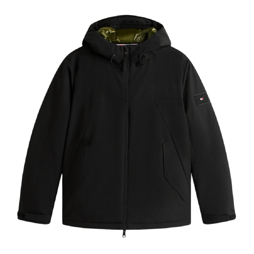 TOMMY HILFIGER</br>Tommy Hilfiger Tech Hooded Short Padded Jacket MW0MW41363-BDS Ανδρικό Μπουφάν Αδιάβροχο Μαύρο TOMMY HILFIGER</br>Tommy Hilfiger Tech Hooded Short Padded Jacket MW0MW41363-BDS Ανδρικό Μπουφάν Αδιάβροχο Μαύρο