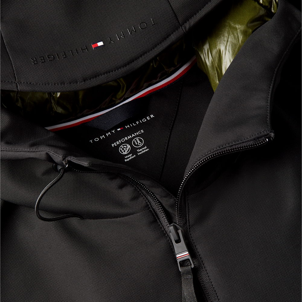 TOMMY HILFIGER</br>Tommy Hilfiger Tech Hooded Short Padded Jacket MW0MW41363-BDS Ανδρικό Μπουφάν Αδιάβροχο Μαύρο TOMMY HILFIGER</br>Tommy Hilfiger Tech Hooded Short Padded Jacket MW0MW41363-BDS Ανδρικό Μπουφάν Αδιάβροχο Μαύρο