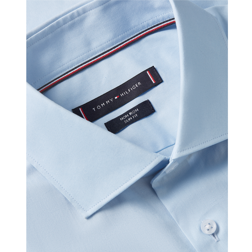 TOMMY HILFIGER</br>Tommy Hilfiger Non Iron Poplin Slim Fit Shirt MW0MW41491-C1Q Ανδρικό Πουκάμισο Σιέλ