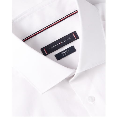 Tommy Hilfiger Non Iron Poplin Slim Fit Shirt MW0MW41491-YBR Ανδρικό Πουκάμισο Λευκό Tommy Hilfiger Non Iron Poplin Slim Fit Shirt MW0MW41491-YBR Ανδρικό Πουκάμισο Λευκό