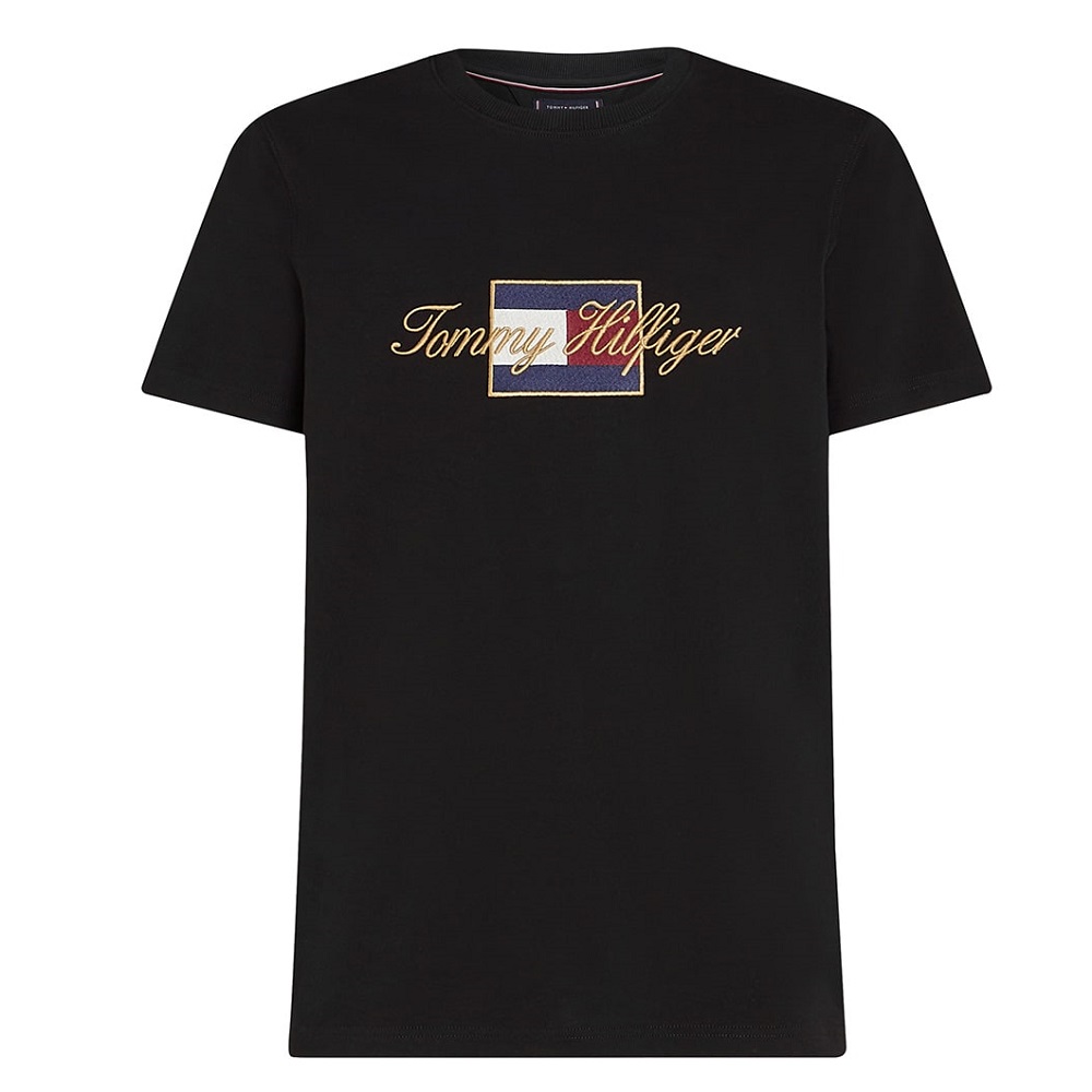TOMMY HILFIGER</br>Tommy Hilfiger Icon Gold Tee MW0MW41500-BDS Ανδρικό T-shirt Μαύρο Regular TOMMY HILFIGER</br>Tommy Hilfiger Icon Gold Tee MW0MW41500-BDS Ανδρικό T-shirt Μαύρο Regular