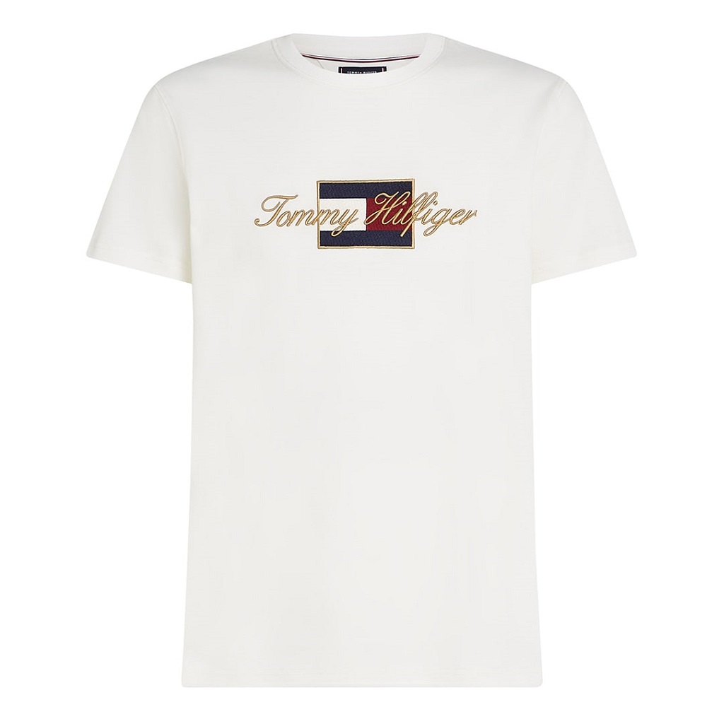 TOMMY HILFIGER</br>Tommy Hilfiger Icon Gold Tee MW0MW41500-YBL Ανδρικό T-shirt Εκρού Regular TOMMY HILFIGER</br>Tommy Hilfiger Icon Gold Tee MW0MW41500-YBL Ανδρικό T-shirt Εκρού Regular