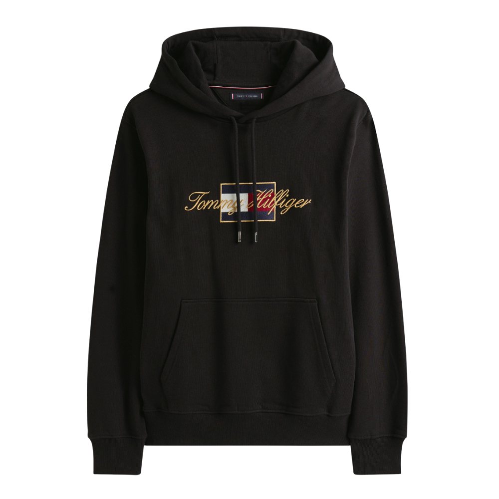 TOMMY HILFIGER</br>Tommy Hilfiger Icon Gold Hoodie MW0MW41502-BDS Ανδρικό Φούτερ Μαύρο