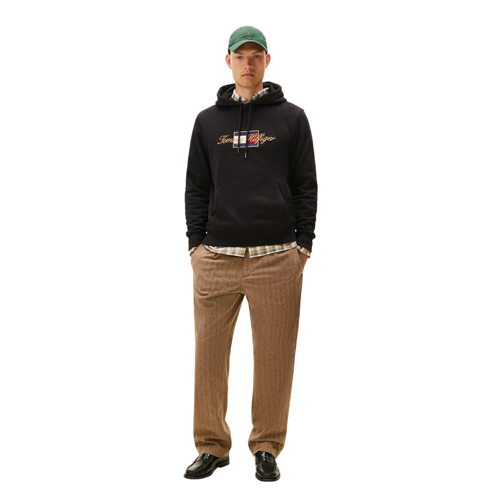 TOMMY HILFIGER</br>Tommy Hilfiger Icon Gold Hoodie MW0MW41502-BDS Ανδρικό Φούτερ Μαύρο