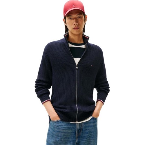 Tommy Hilfiger RWB Rib Cotton Zip Through MW0MW41517-DW5 Ανδρική Ζακέτα Πλεκτή Μπλε Tommy Hilfiger RWB Rib Cotton Zip Through MW0MW41517-DW5 Ανδρική Ζακέτα Πλεκτή Μπλε