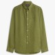 TOMMY HILFIGER</br>Tommy Hilfiger Pigment Dyed Solid Linen Regular Shirt MW0MW41530-MSX Ανδρικό Πουκάμισο Χακί Λινό