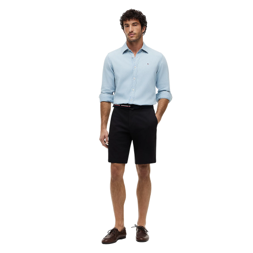 Tommy Hilfiger Denton 9.5 Inch Slim Fit Belted Chino Shorts MW0MW42349-BDS Ανδρική Βερμούδα Μαύρο
