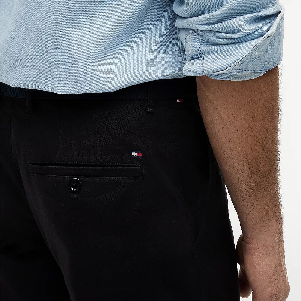 TOMMY HILFIGER</br>Tommy Hilfiger Denton 9.5 Inch Slim Fit Belted Chino Shorts MW0MW42349-BDS Ανδρική Βερμούδα Μαύρο
