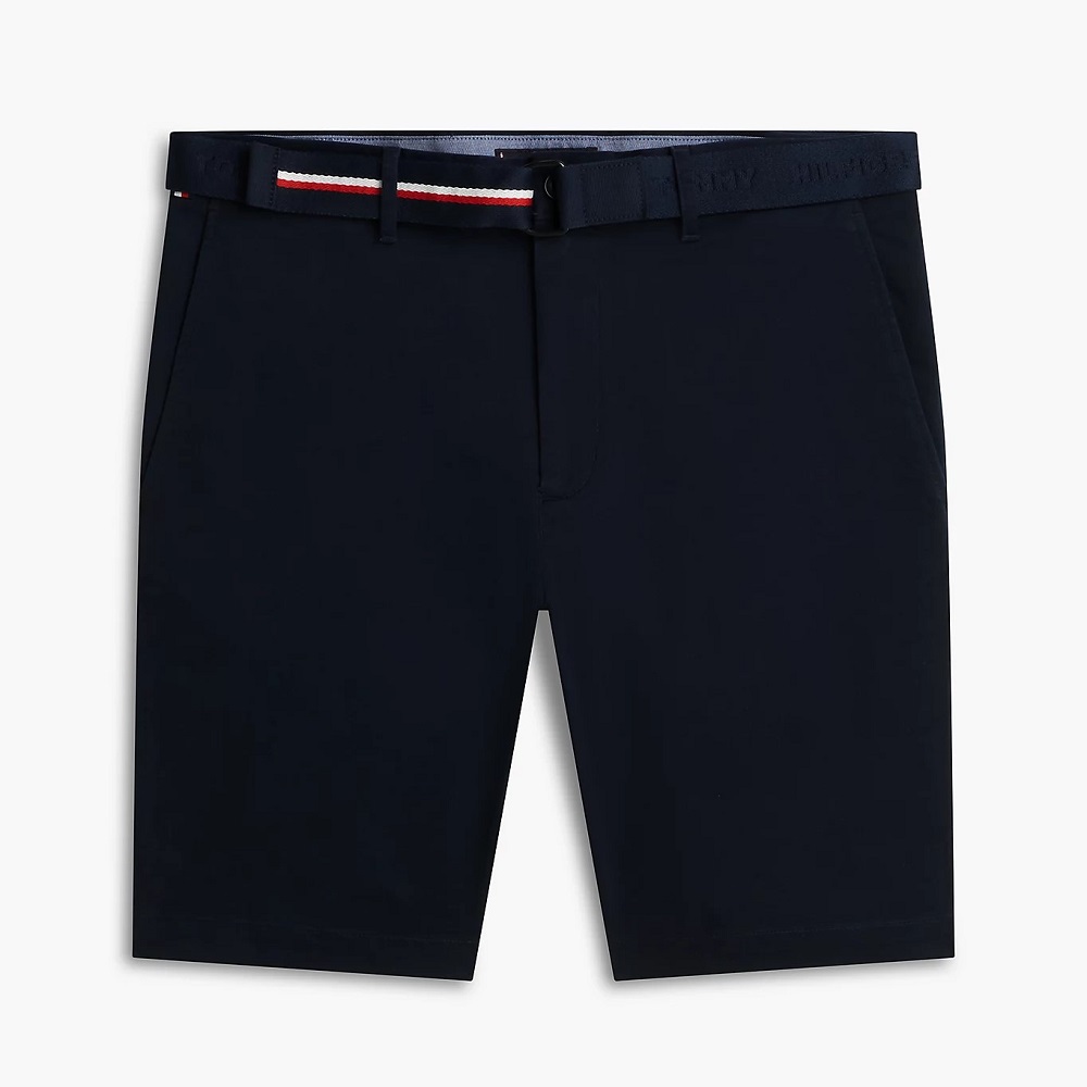 TOMMY HILFIGER</br>Tommy Hilfiger Denton 9.5 Inch Slim Fit Belted Chino Shorts MW0MW42349-DW5 Ανδρική Βερμούδα Μπλε