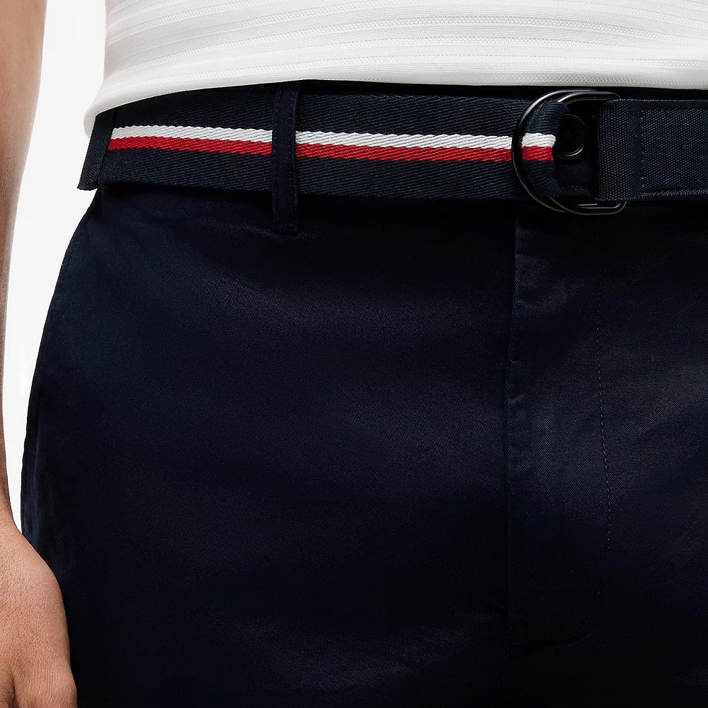 TOMMY HILFIGER</br>Tommy Hilfiger Denton 9.5 Inch Slim Fit Belted Chino Shorts MW0MW42349-DW5 Ανδρική Βερμούδα Μπλε