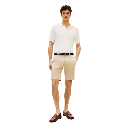 Tommy Hilfiger Denton 9.5 Inch Slim Fit Belted Chino Shorts MW0MW42349-RBT Ανδρική Βερμούδα Μπεζ