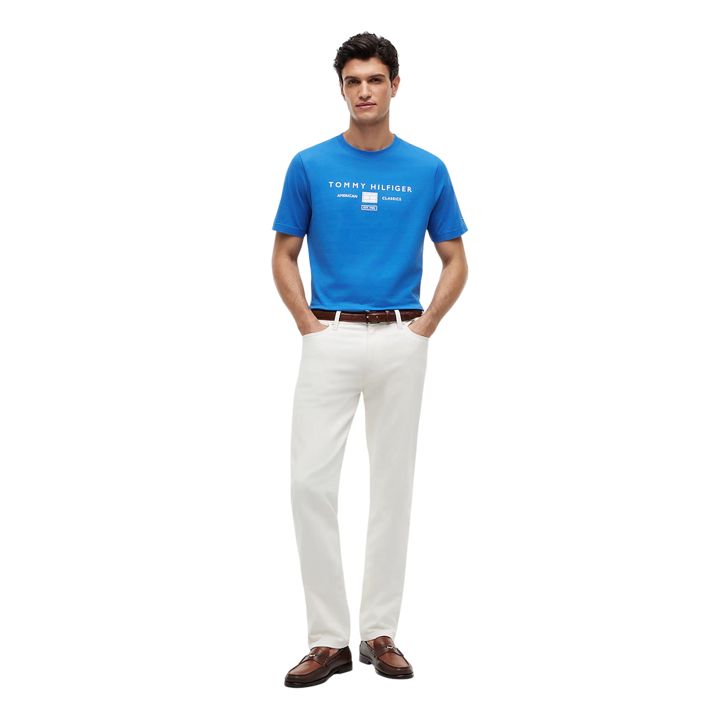 TOMMY HILFIGER</br>Tommy Hilfiger Brand Love Mono Stack Tee MW0MW42365-C4U Ανδρικό T-shirt Γαλάζιο Regular