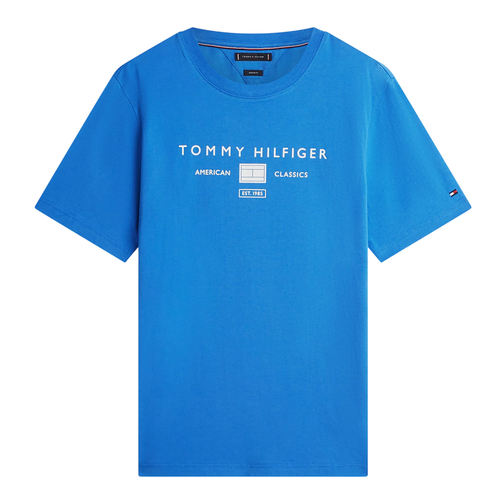 TOMMY HILFIGER</br>Tommy Hilfiger Brand Love Mono Stack Tee MW0MW42365-C4U Ανδρικό T-shirt Γαλάζιο Regular