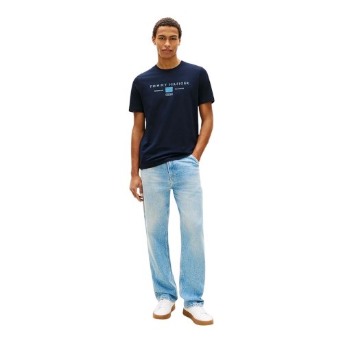 Tommy Hilfiger Brand Love Mono Stack Tee MW0MW42365-DW5 Ανδρικό T-shirt Μπλε Regular