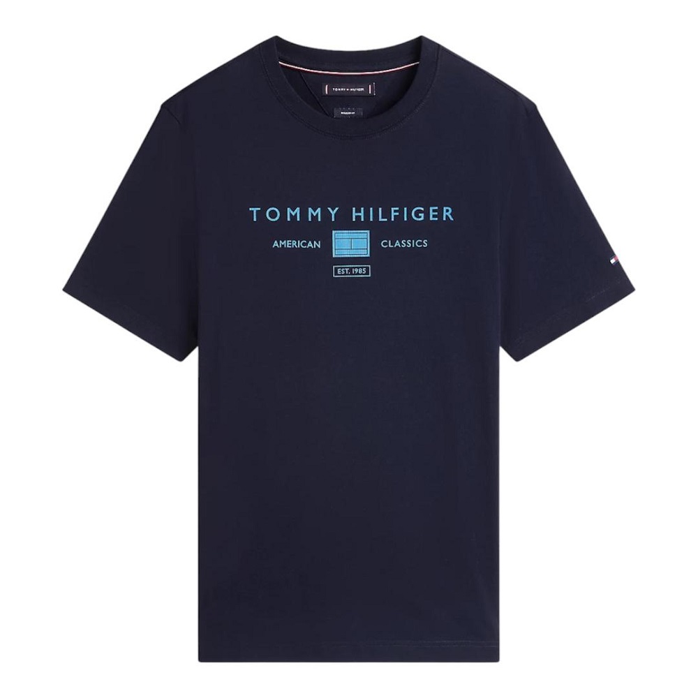 TOMMY HILFIGER</br>Tommy Hilfiger Brand Love Mono Stack Tee MW0MW42365-DW5 Ανδρικό T-shirt Μπλε Regular