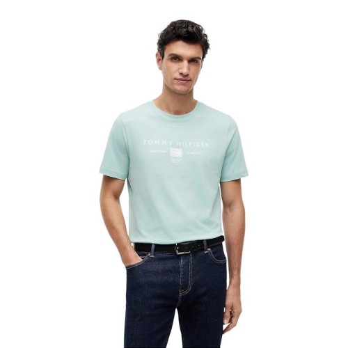 Tommy Hilfiger Brand Love Mono Stack Tee MW0MW42365-MAI Ανδρικό T-shirt Βεραμάν Regular