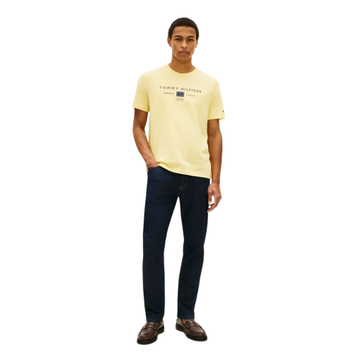 Tommy Hilfiger Brand Love Mono Stack Tee MW0MW42365-ZF0 Ανδρικό T-shirt Κίτρινο Regular