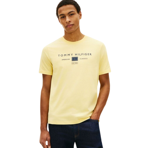 Tommy Hilfiger Brand Love Mono Stack Tee MW0MW42365-ZF0 Ανδρικό T-shirt Κίτρινο Regular