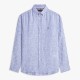 TOMMY HILFIGER</br>Tommy Hilfiger Linen Bengal Stripe Regular Shirt MW0MW42400-0A4 Ανδρικό Πουκάμισο Μπλε/Λευκό Ριγέ Λινό