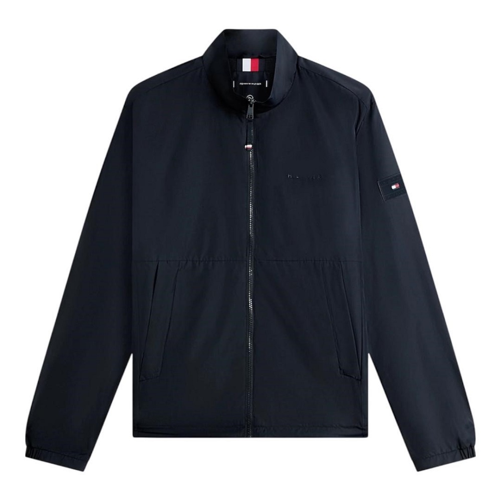 TOMMY HILFIGER</br>Tommy Hilfiger Water Resistant Tonal Logo Zip-Through Jacket MW0MW42502-DW5 Ανδρικό Μπουφάν Αδιάβροχο Μπλε
