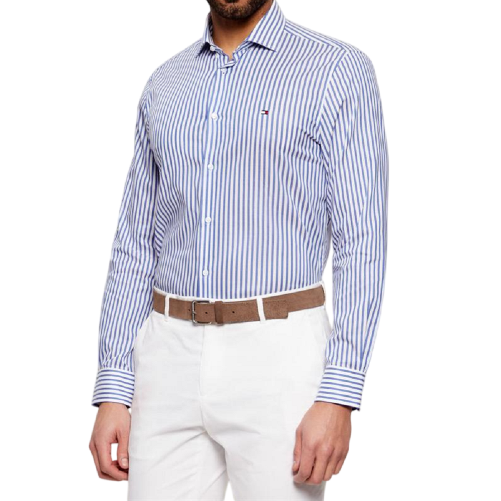 TOMMY HILFIGER</br>Tommy Hilfiger Bengal Stripe Slim Shirt MW0MW42928-C7F Ανδρικό Πουκάμισο Γαλάζιο/Λευκό Ριγέ TOMMY HILFIGER</br>Tommy Hilfiger Bengal Stripe Slim Shirt MW0MW42928-C7F Ανδρικό Πουκάμισο Γαλάζιο/Λευκό Ριγέ