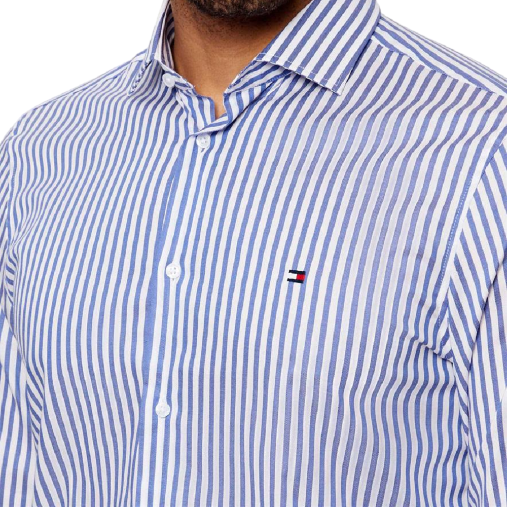 TOMMY HILFIGER</br>Tommy Hilfiger Bengal Stripe Slim Shirt MW0MW42928-C7F Ανδρικό Πουκάμισο Γαλάζιο/Λευκό Ριγέ TOMMY HILFIGER</br>Tommy Hilfiger Bengal Stripe Slim Shirt MW0MW42928-C7F Ανδρικό Πουκάμισο Γαλάζιο/Λευκό Ριγέ