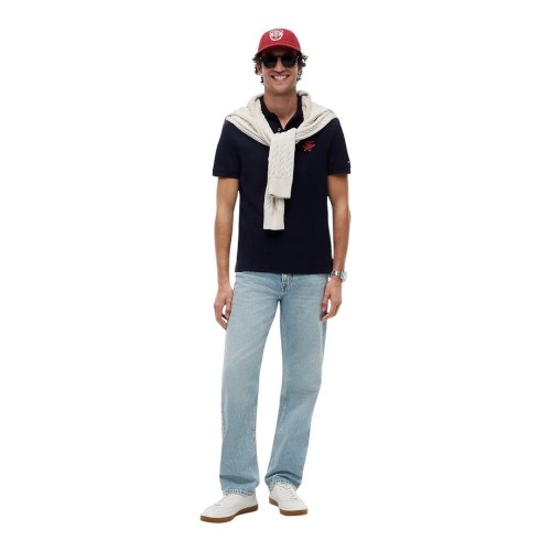 Tommy Hilfiger MW0MW43046-DW5 Ανδρικό Polo T-shirt Μπλε Regular