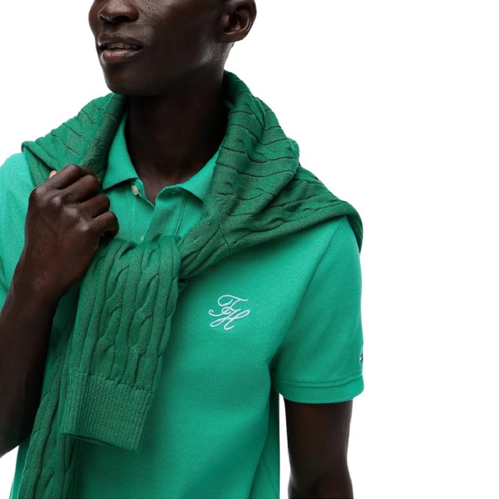 TOMMY HILFIGER</br>Tommy Hilfiger MW0MW43046-L3W Ανδρικό Polo T-shirt Πράσινο Regular