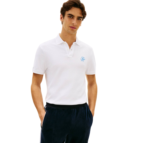 Tommy Hilfiger MW0MW43046-YBR Ανδρικό Polo T-shirt Λευκό Regular