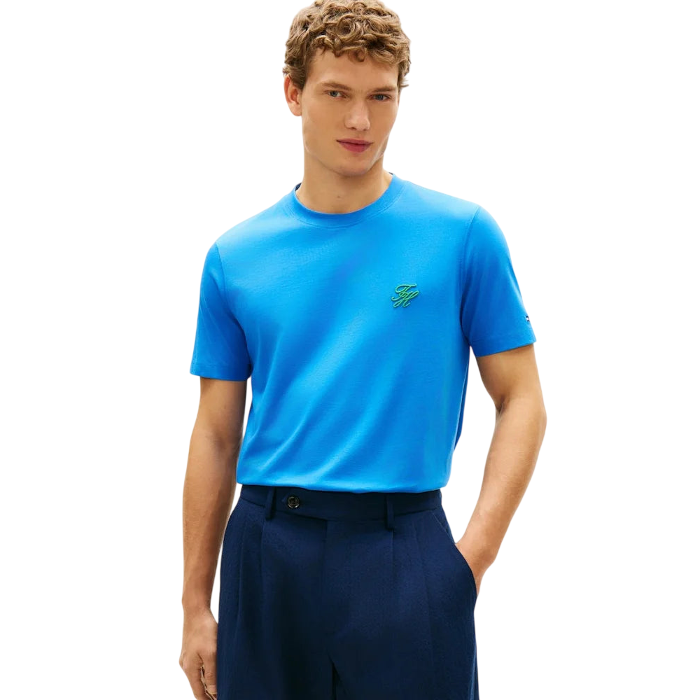 TOMMY HILFIGER</br>Tommy Hilfiger Script Monogram Swimshop Tee MW0MW43066-C4U Ανδρικό T-shirt Γαλάζιο Regular