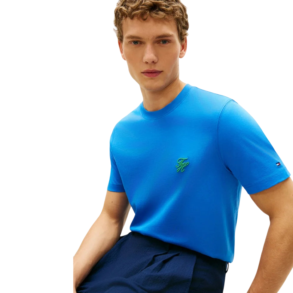 TOMMY HILFIGER</br>Tommy Hilfiger Script Monogram Swimshop Tee MW0MW43066-C4U Ανδρικό T-shirt Γαλάζιο Regular