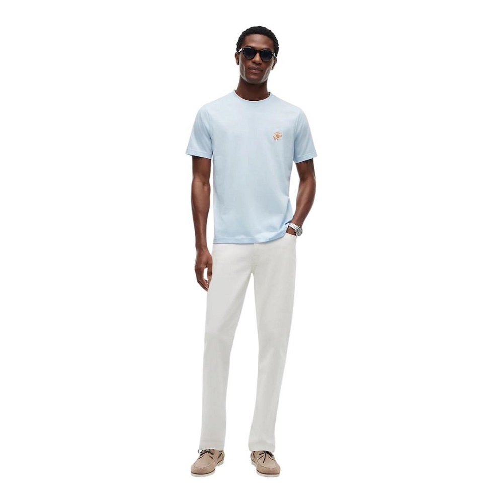 TOMMY HILFIGER</br>Tommy Hilfiger Script Monogram Swimshop Tee MW0MW43066-CYR Ανδρικό T-shirt Σιέλ Regular