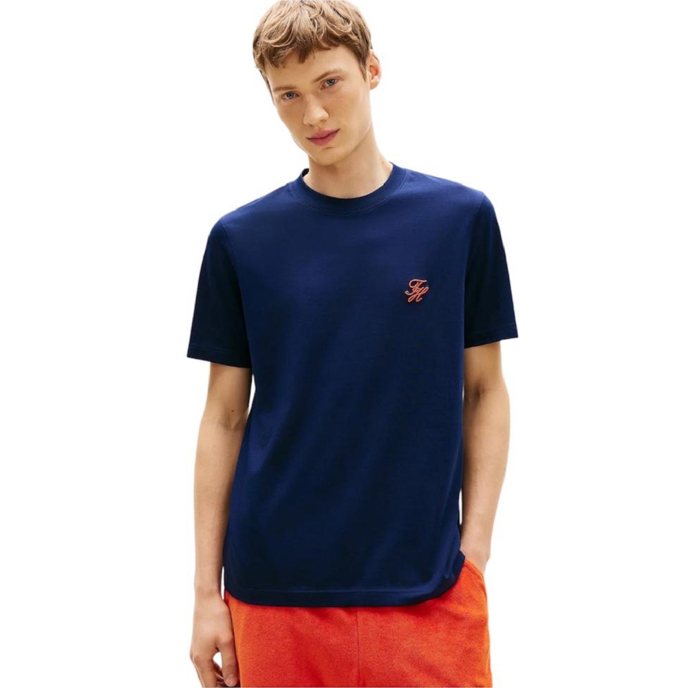 TOMMY HILFIGER</br>Tommy Hilfiger Script Monogram Swimshop Tee MW0MW43066-DCC Ανδρικό T-shirt Μπλε Regular