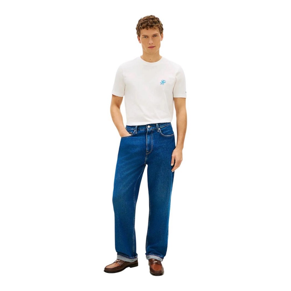 TOMMY HILFIGER</br>Tommy Hilfiger Script Monogram Swimshop Tee MW0MW43066-YBL Ανδρικό T-shirt Εκρού Regular