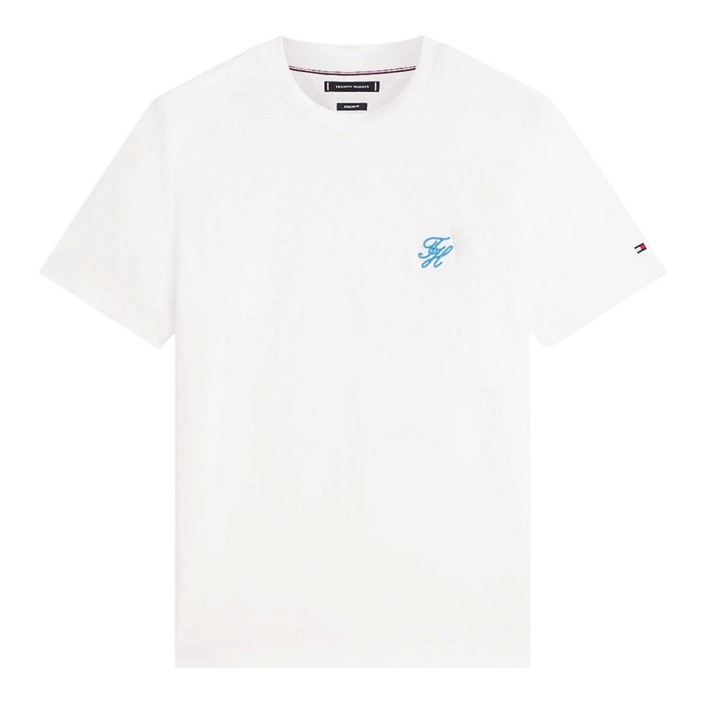 TOMMY HILFIGER</br>Tommy Hilfiger Script Monogram Swimshop Tee MW0MW43066-YBL Ανδρικό T-shirt Εκρού Regular