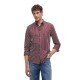 TOMMY HILFIGER</br>Tommy Hilfiger THFlex Hairline Stripe Poplin Regular Shirt MW0MW44571-0EV Ανδρικό Πουκάμισο Μπορντώ/Λευκό Ριγέ