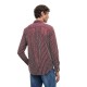 TOMMY HILFIGER</br>Tommy Hilfiger THFlex Hairline Stripe Poplin Regular Shirt MW0MW44571-0EV Ανδρικό Πουκάμισο Μπορντώ/Λευκό Ριγέ