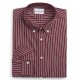 TOMMY HILFIGER</br>Tommy Hilfiger THFlex Hairline Stripe Poplin Regular Shirt MW0MW44571-0EV Ανδρικό Πουκάμισο Μπορντώ/Λευκό Ριγέ