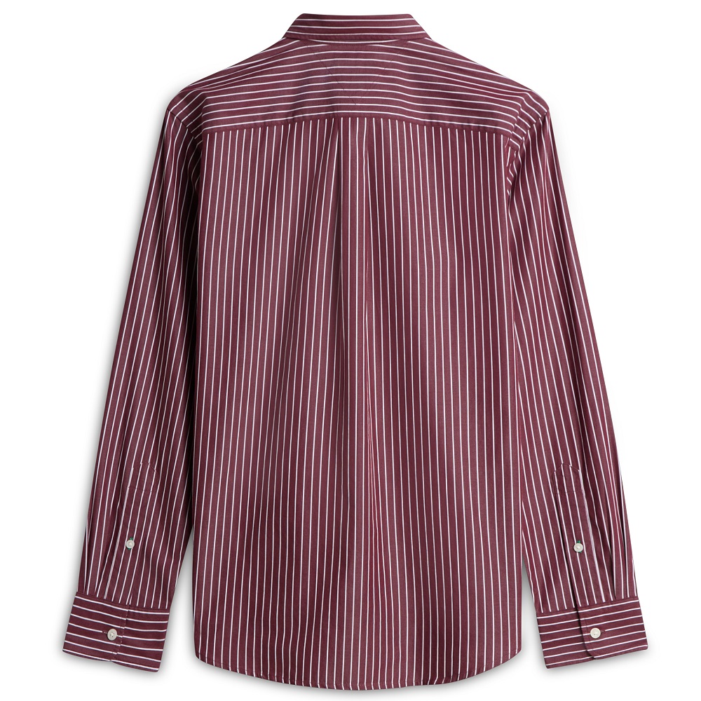 TOMMY HILFIGER</br>Tommy Hilfiger THFlex Hairline Stripe Poplin Regular Shirt MW0MW44571-0EV Ανδρικό Πουκάμισο Μπορντώ/Λευκό Ριγέ
