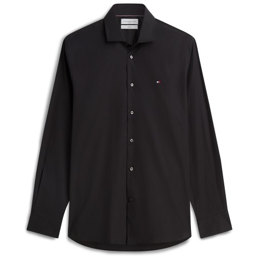 Tommy Hilfiger Non Iron Solid Poplin Regular Fit Shirt MW0MW45307-BDS Ανδρικό Πουκάμισο Μαύρο