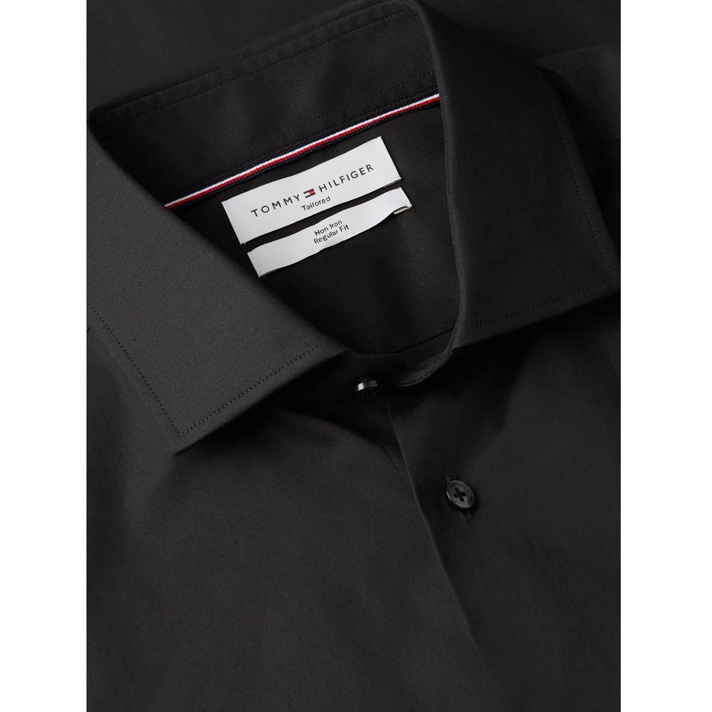 TOMMY HILFIGER</br>Tommy Hilfiger Non Iron Solid Poplin Regular Fit Shirt MW0MW45307-BDS Ανδρικό Πουκάμισο Μαύρο TOMMY HILFIGER</br>Tommy Hilfiger Non Iron Solid Poplin Regular Fit Shirt MW0MW45307-BDS Ανδρικό Πουκάμισο Μαύρο