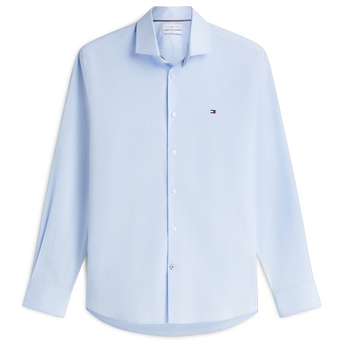 Tommy Hilfiger Non Iron Solid Poplin Regular Fit Shirt MW0MW45307-C3Q Ανδρικό Πουκάμισο Σιέλ