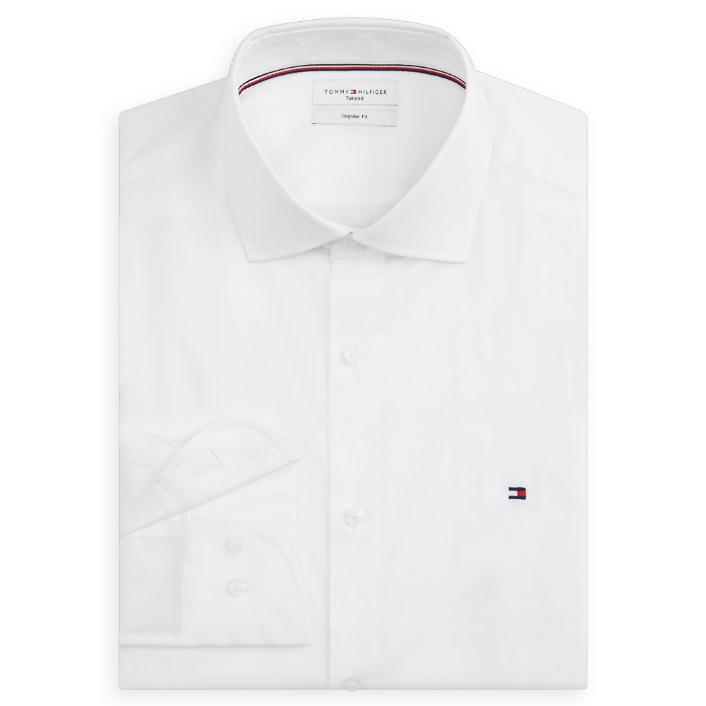 TOMMY HILFIGER</br>Tommy Hilfiger Non Iron Solid Poplin Regular Fit Shirt MW0MW45307-YBR Ανδρικό Πουκάμισο Λευκό TOMMY HILFIGER</br>Tommy Hilfiger Non Iron Solid Poplin Regular Fit Shirt MW0MW45307-YBR Ανδρικό Πουκάμισο Λευκό