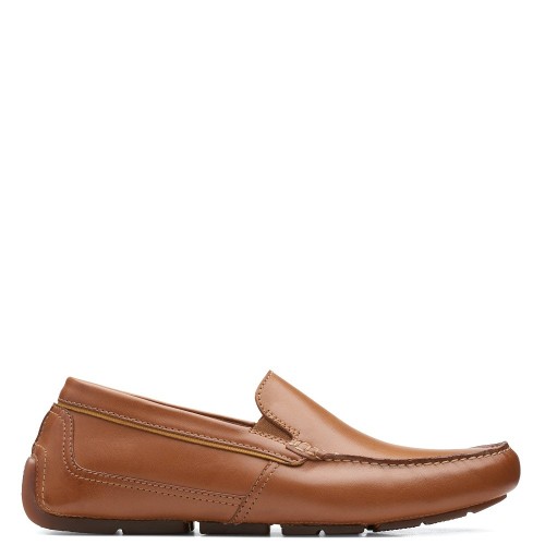 Ανδρικά Μοκασίνια/Loafers Ταμπά Δέρμα MARKMAN PLAIN Clarks